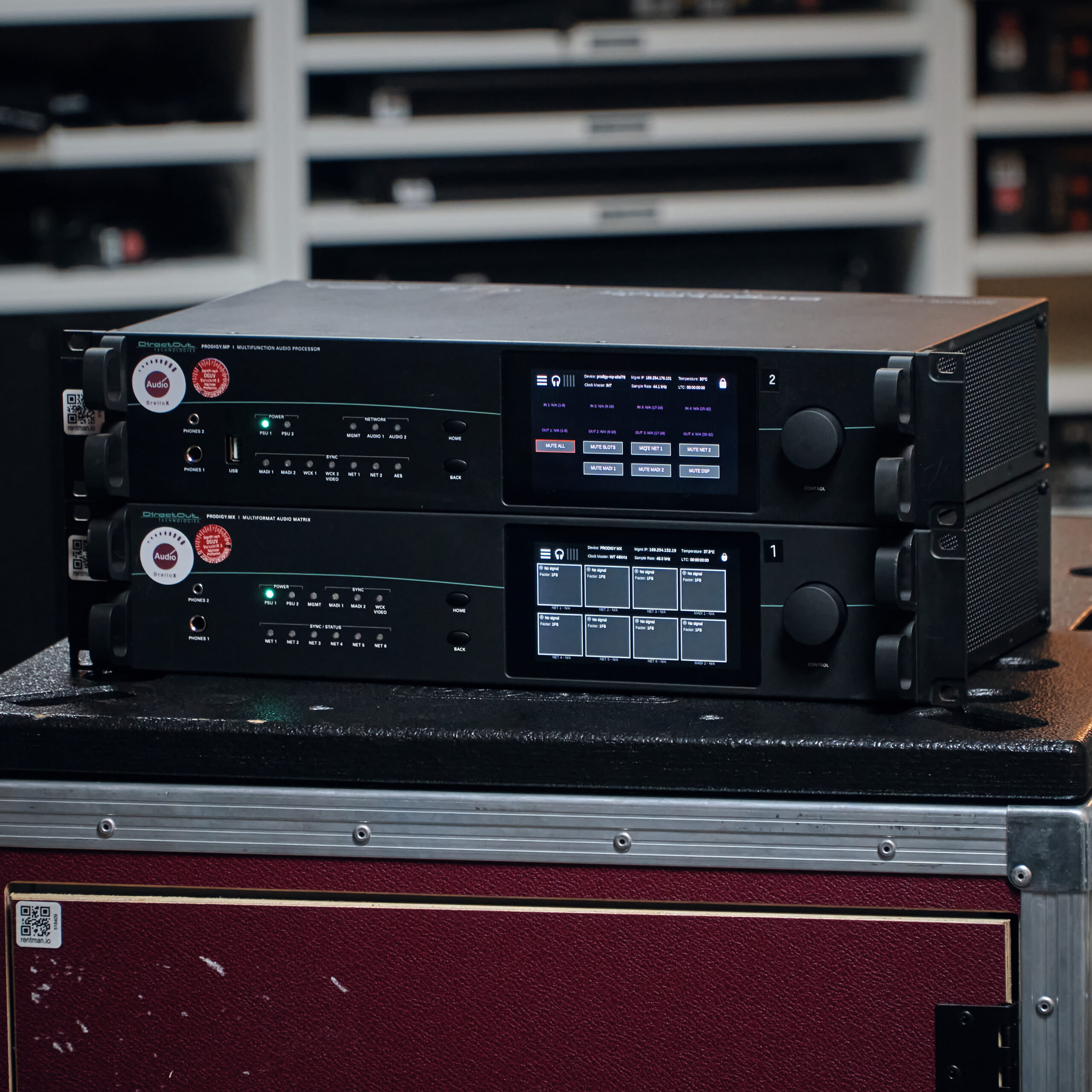 DirectOut PRODIGY.MP und MX Geräte auf einem AUDIObrelloX-Case
